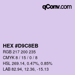 Color code: HEX #D9C8EB | qconv.com