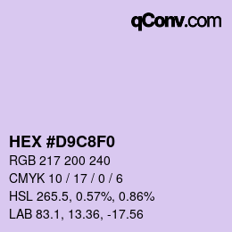 Color code: HEX #D9C8F0 | qconv.com