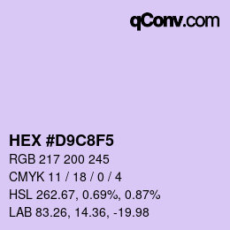 Color code: HEX #D9C8F5 | qconv.com