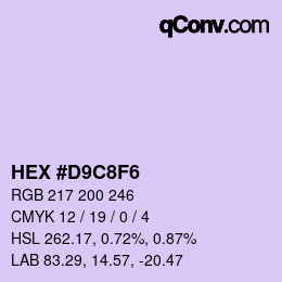 カラーコード: HEX #D9C8F6 | qconv.com
