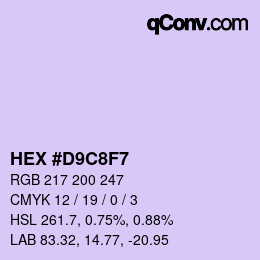 Color code: HEX #D9C8F7 | qconv.com