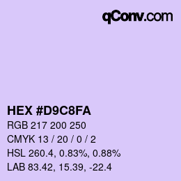 Color code: HEX #D9C8FA | qconv.com