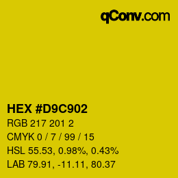 Color code: HEX #D9C902 | qconv.com