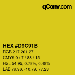 Color code: HEX #D9C91B | qconv.com