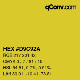 Color code: HEX #D9C92A | qconv.com