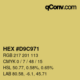 Color code: HEX #D9C971 | qconv.com
