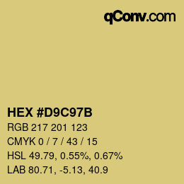 カラーコード: HEX #D9C97B | qconv.com