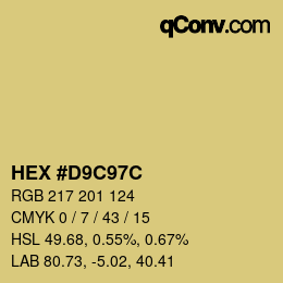 Color code: HEX #D9C97C | qconv.com