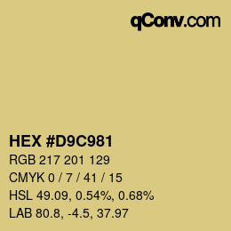 Color code: HEX #D9C981 | qconv.com