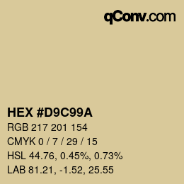 カラーコード: HEX #D9C99A | qconv.com