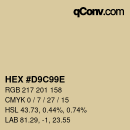 Color code: HEX #D9C99E | qconv.com