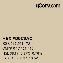 Color code: HEX #D9C9AC | qconv.com