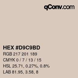 Color code: HEX #D9C9BD | qconv.com