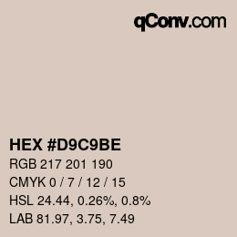 Color code: HEX #D9C9BE | qconv.com