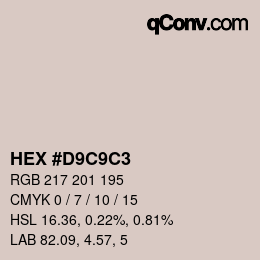 Color code: HEX #D9C9C3 | qconv.com