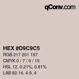 Color code: HEX #D9C9C5 | qconv.com