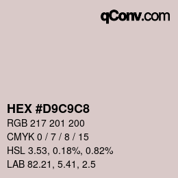 Color code: HEX #D9C9C8 | qconv.com