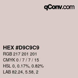 Color code: HEX #D9C9C9 | qconv.com