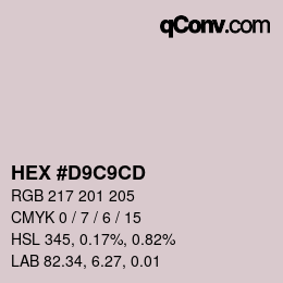 Color code: HEX #D9C9CD | qconv.com