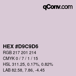 Color code: HEX #D9C9D6 | qconv.com