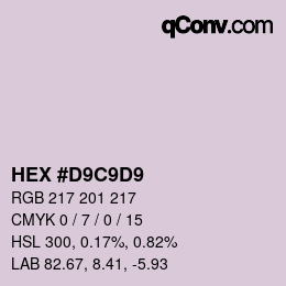 Color code: HEX #D9C9D9 | qconv.com