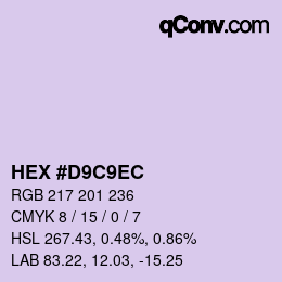 カラーコード: HEX #D9C9EC | qconv.com