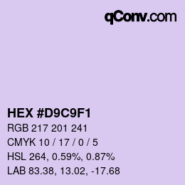 カラーコード: HEX #D9C9F1 | qconv.com