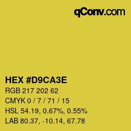 Color code: HEX #D9CA3E | qconv.com