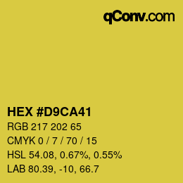颜色代码: HEX #D9CA41 | qconv.com