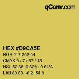 Code couleur: HEX #D9CA5E | qconv.com
