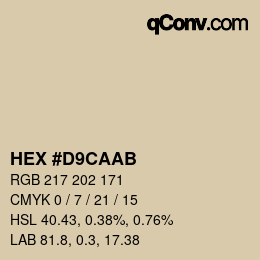 Color code: HEX #D9CAAB | qconv.com