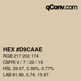 カラーコード: HEX #D9CAAE | qconv.com