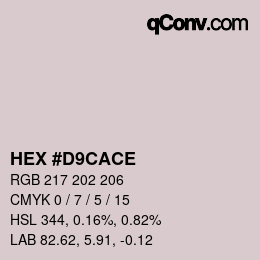 カラーコード: HEX #D9CACE | qconv.com