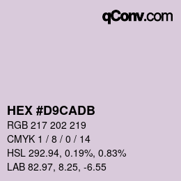 Color code: HEX #D9CADB | qconv.com