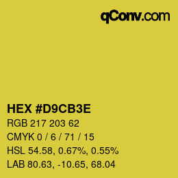 Color code: HEX #D9CB3E | qconv.com