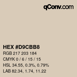 Color code: HEX #D9CBB8 | qconv.com