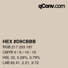 Color code: HEX #D9CBBB | qconv.com