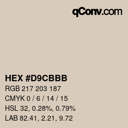 Color code: HEX #D9CBBB | qconv.com