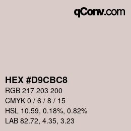 Color code: HEX #D9CBC8 | qconv.com