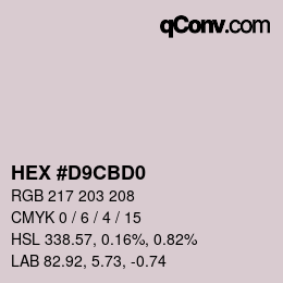 Color code: HEX #D9CBD0 | qconv.com