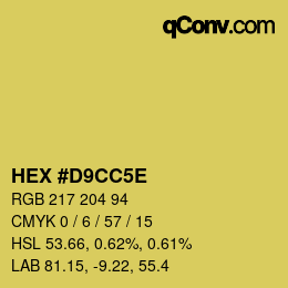 カラーコード: HEX #D9CC5E | qconv.com