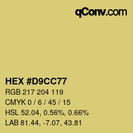 Color code: HEX #D9CC77 | qconv.com