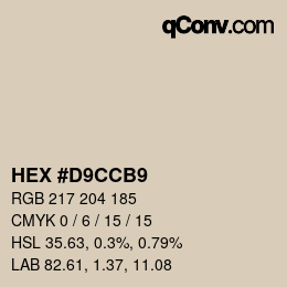 カラーコード: HEX #D9CCB9 | qconv.com