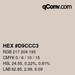 カラーコード: HEX #D9CCC3 | qconv.com