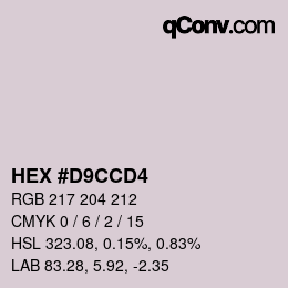 カラーコード: HEX #D9CCD4 | qconv.com