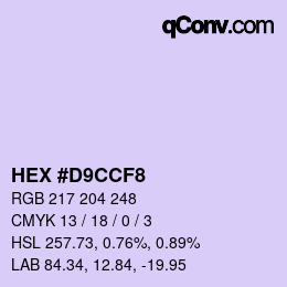 Color code: HEX #D9CCF8 | qconv.com