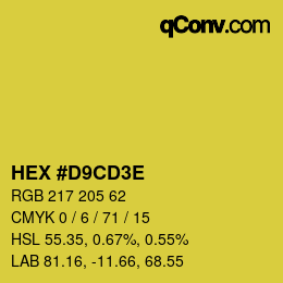 Color code: HEX #D9CD3E | qconv.com