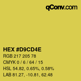 Color code: HEX #D9CD4E | qconv.com