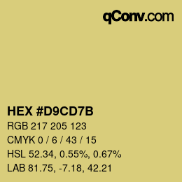 カラーコード: HEX #D9CD7B | qconv.com