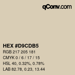 カラーコード: HEX #D9CDB5 | qconv.com